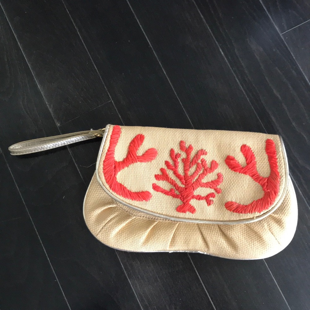 Clutch with removable wrist strap